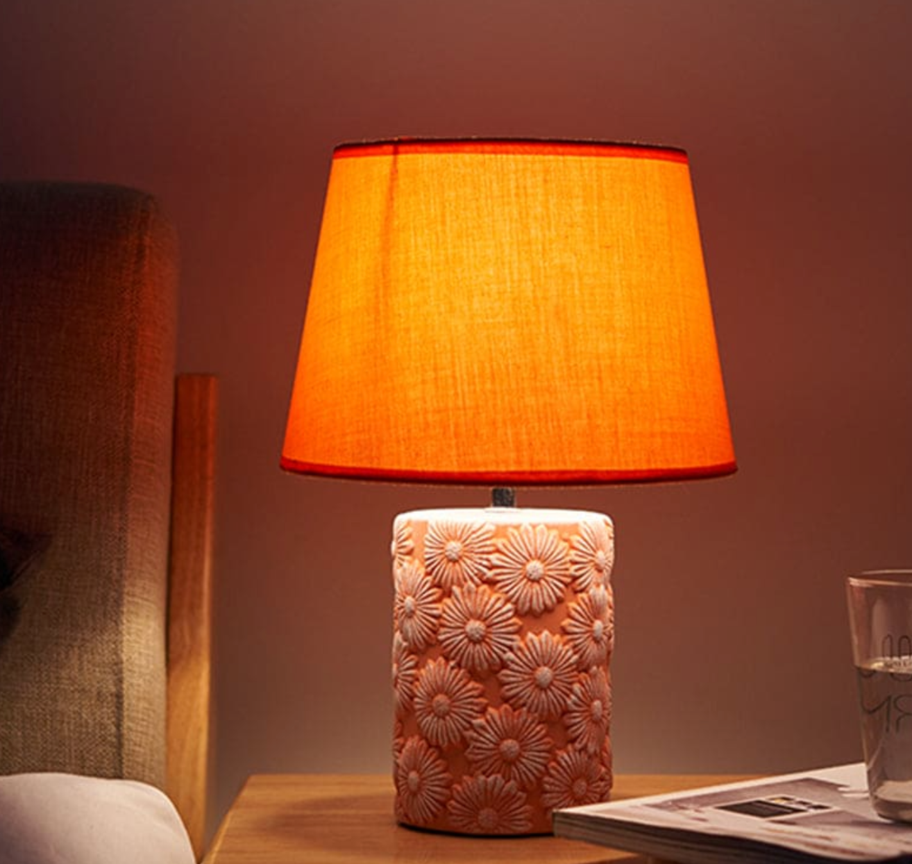 FloraGlow - Orange Sunflower Base Lamp