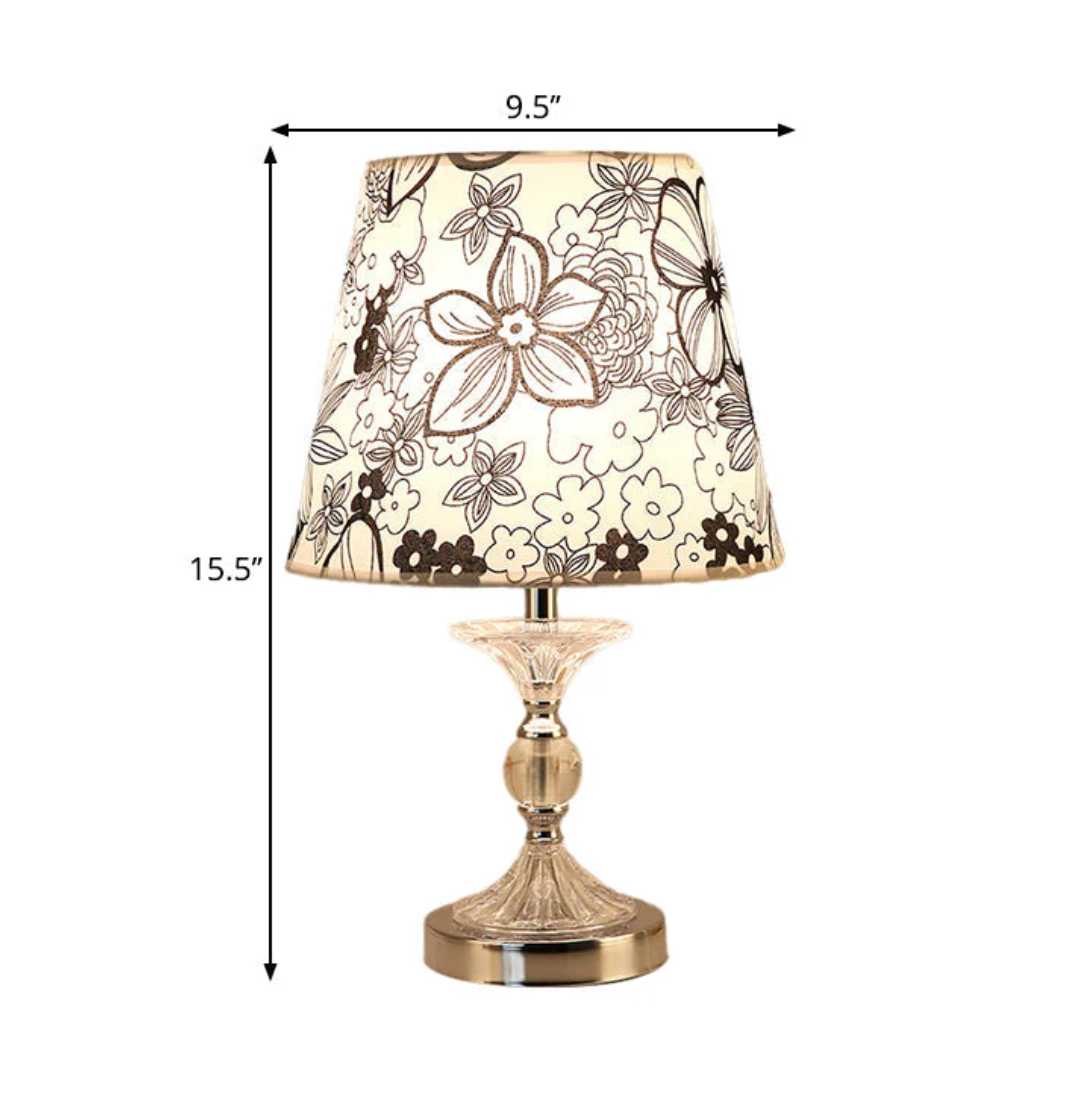 FloralGlow - Elegant Table Lamp with Flower Motif