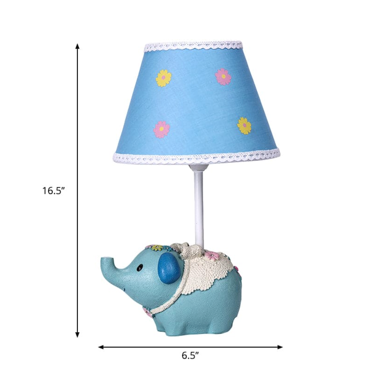 TuskerBloom - Elephant Base Table Lamp with Floral Pattern