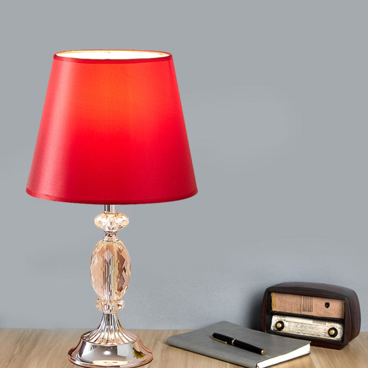 EleganceGlow - Tapered Glass Block Lamp