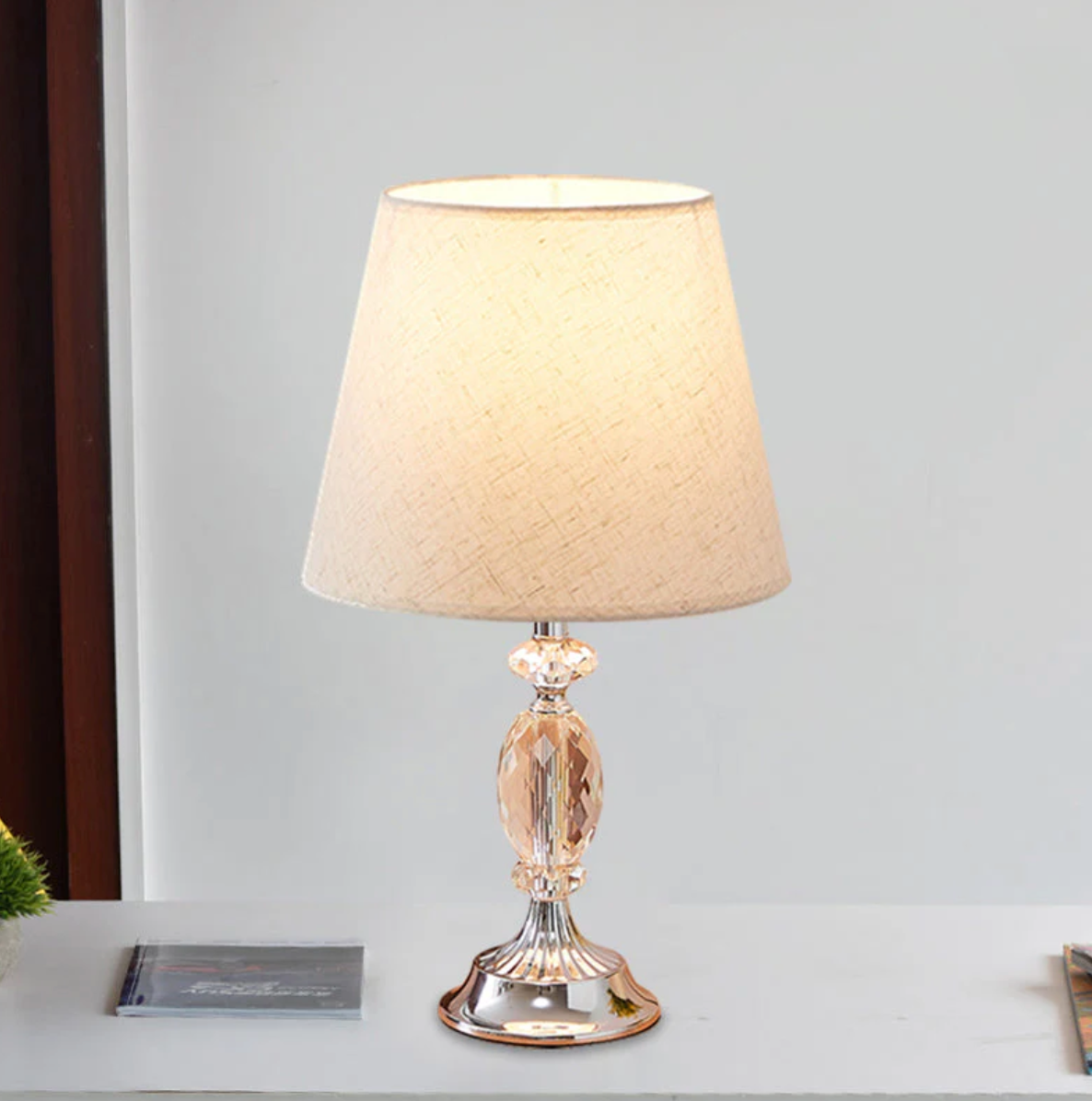 EleganceGlow - Tapered Glass Block Lamp