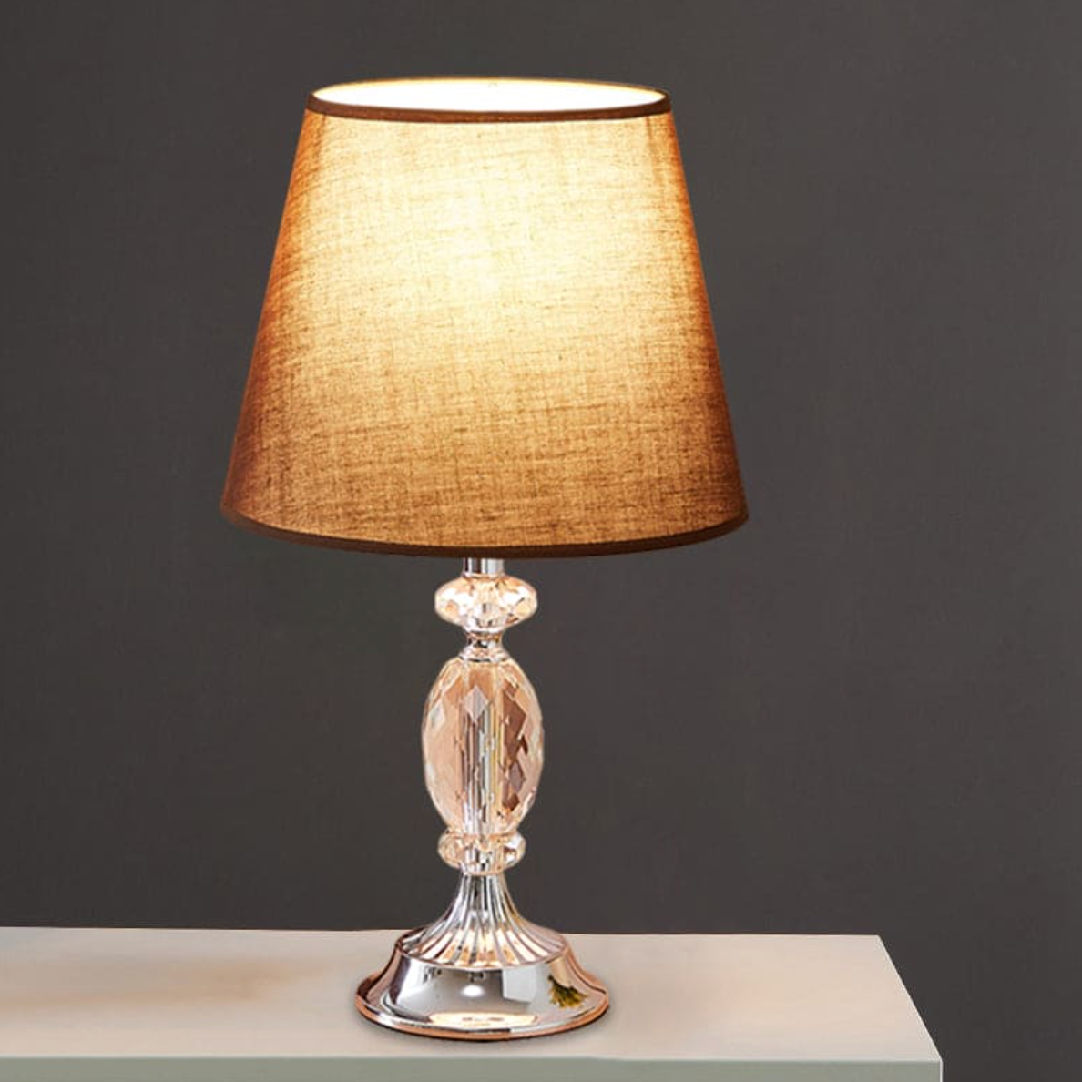 EleganceGlow - Tapered Glass Block Lamp