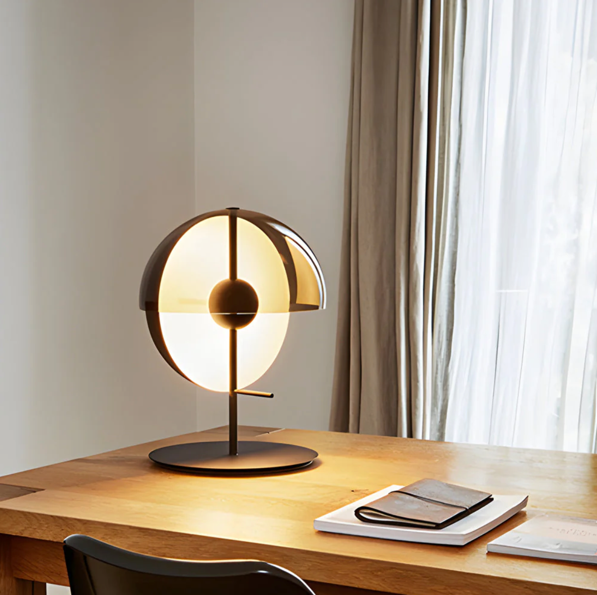 Astra - Modern Hemisphere Lamp with Smoked Shade