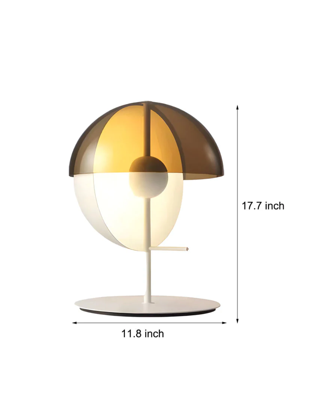 Astra - Modern Hemisphere Lamp with Smoked Shade