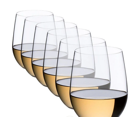 Elegant Stemless Wine Glasses for Riesling Sauvignon - Set of 6