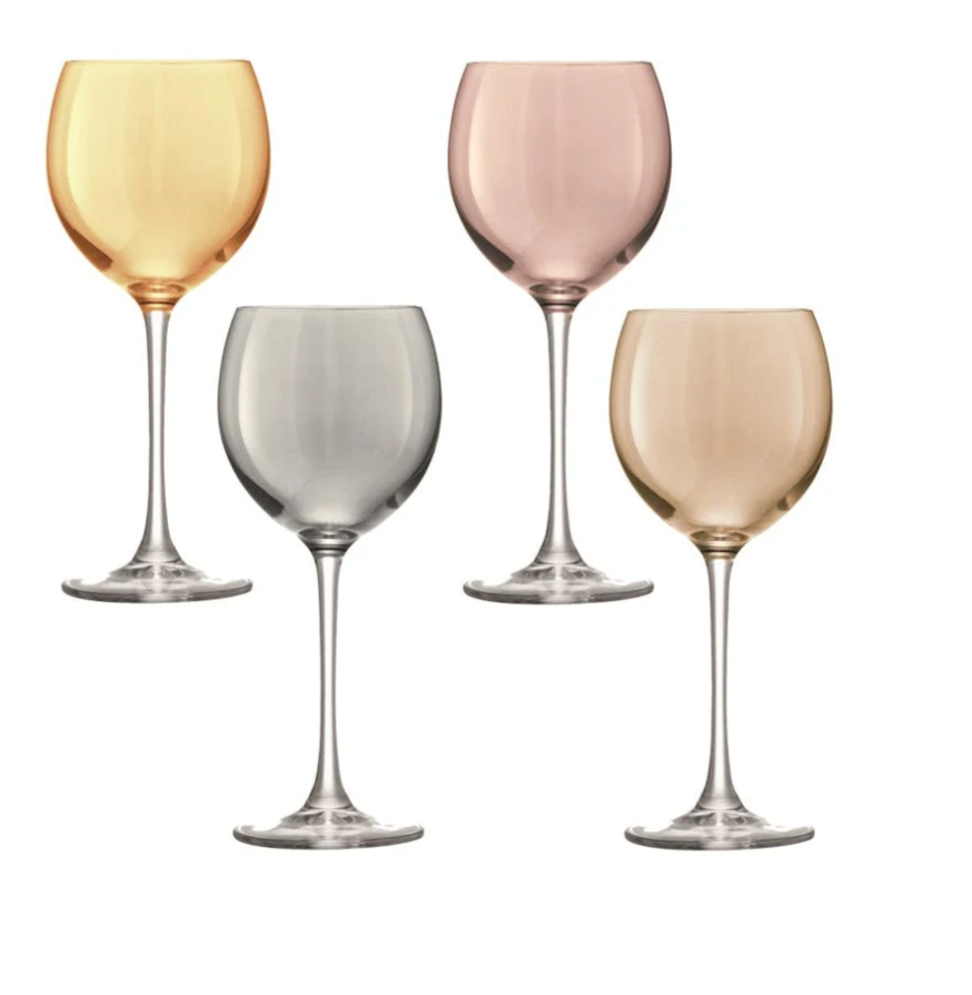 LSA Metallic Assorted Wine Glasses - Set of 4