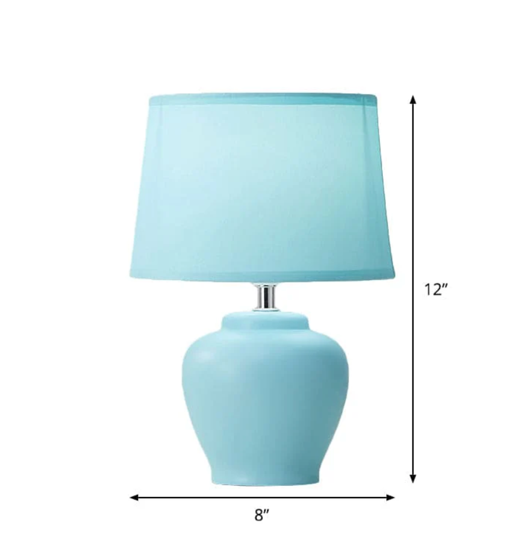 Contemporary Tapered Fabric Bedside Lamp