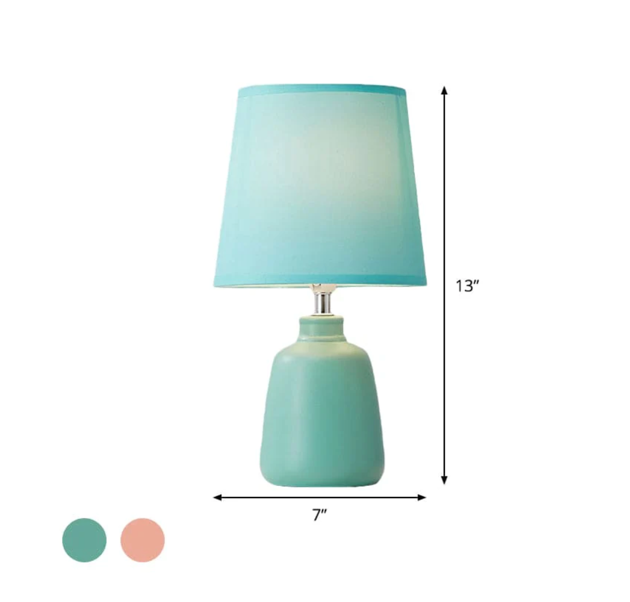 Contemporary Tapered Fabric Bedside Lamp