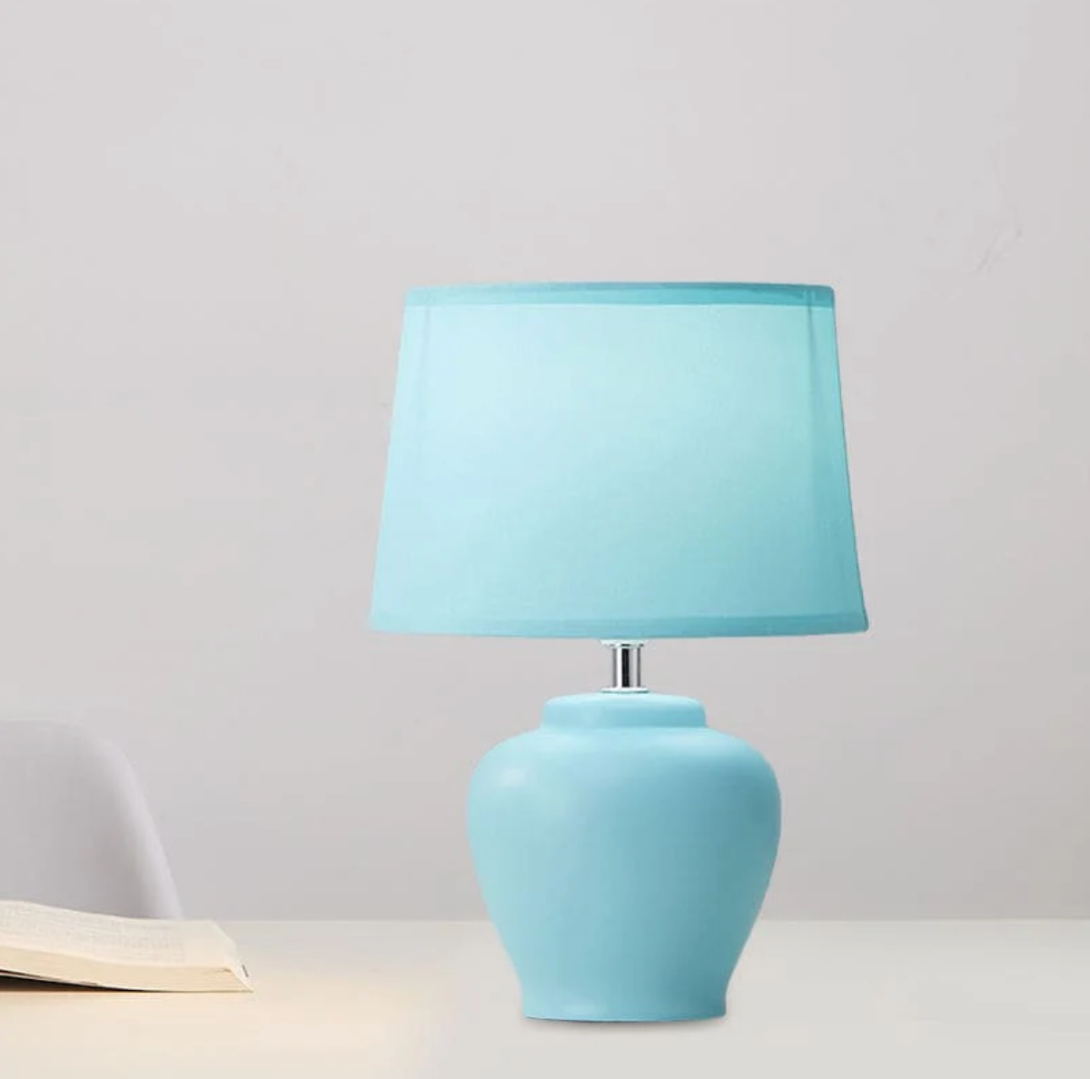 Contemporary Tapered Fabric Bedside Lamp