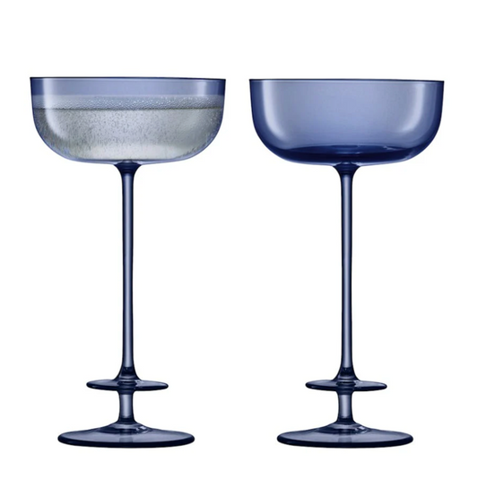 Midnight Blue Velvet Champagne Saucers Duo (190ml)