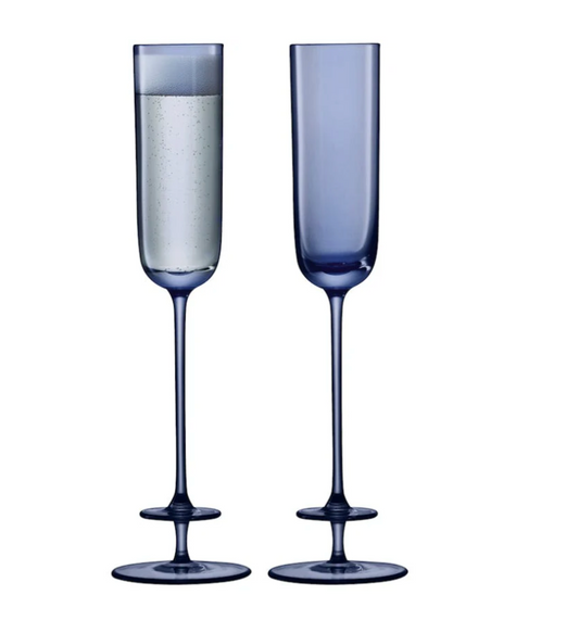 Midnight Elegance - Set of 2 Champagne Flutes-120ml