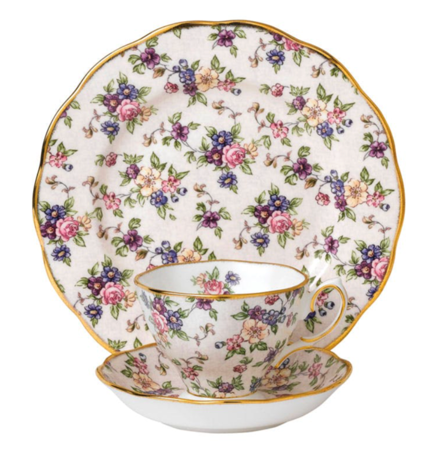 Vintage Charm - English Chintz Teacup & Saucer Gift Set