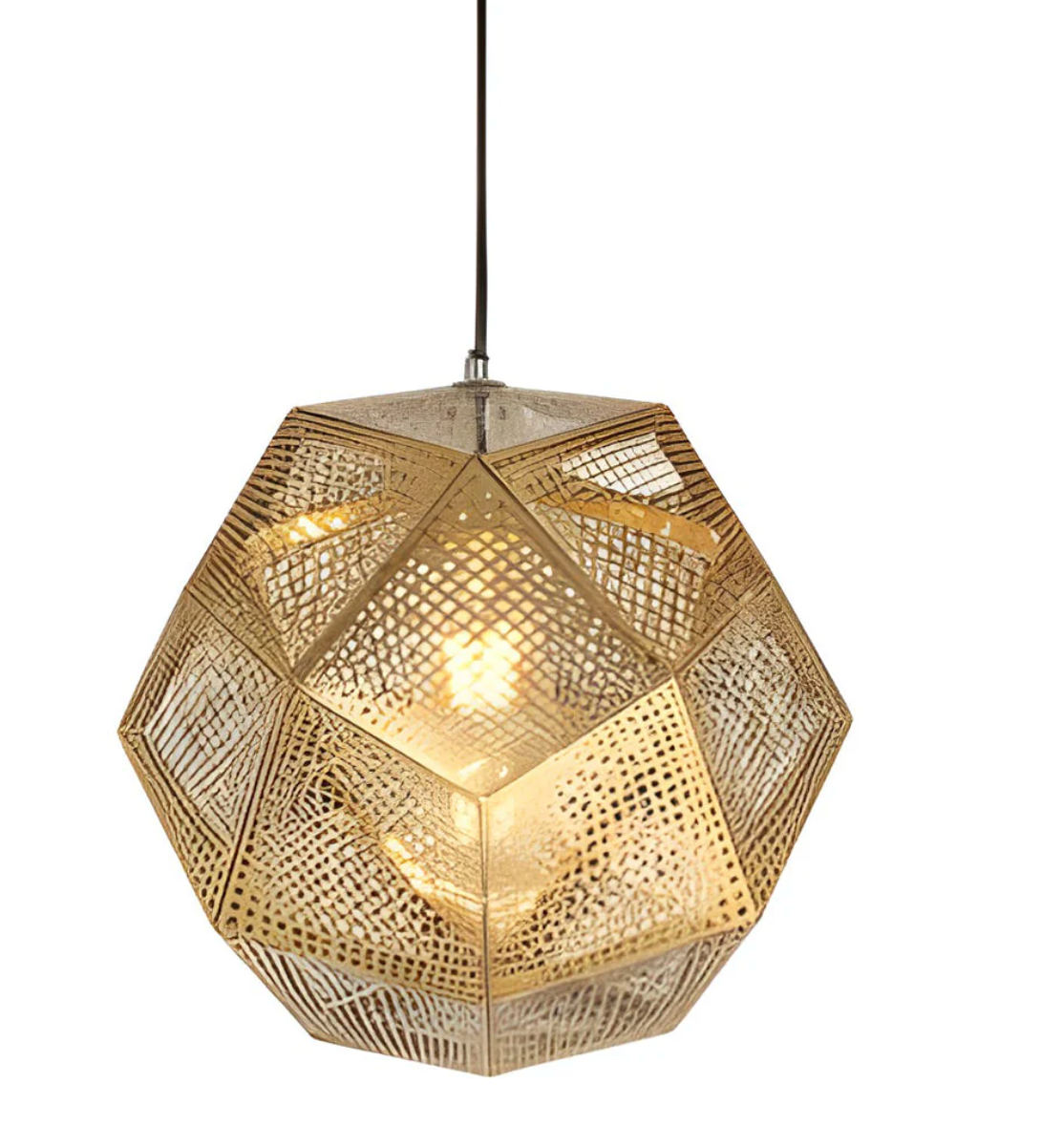 MetalGlow - Geometric Round Pendant Light