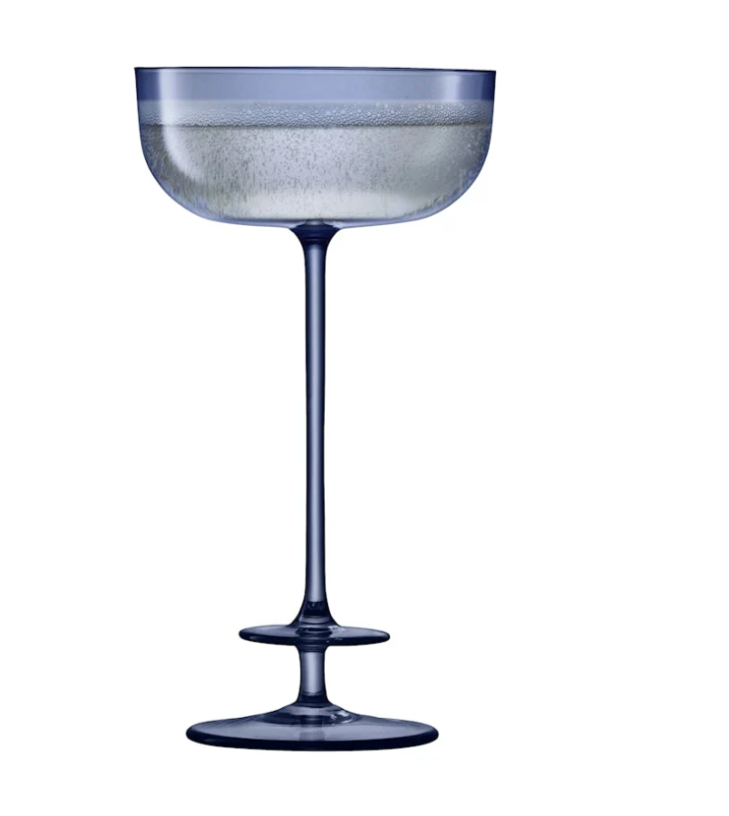 Midnight Blue Velvet Champagne Saucers Duo (190ml)